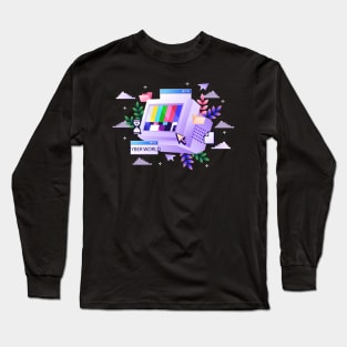 Retro Computer Cyber World Long Sleeve T-Shirt